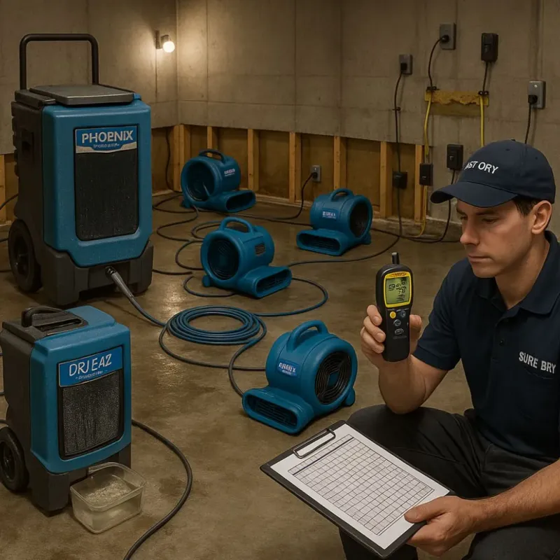 Structural Drying and Dehumidification process in Leonardo, NJ